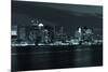 Boston Skyline by Night from East Boston, Massachusetts-Samuel Borges-Mounted Photographic Print