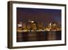 Boston Skyline by Night from East Boston, Massachusetts-Samuel Borges-Framed Photographic Print