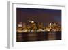 Boston Skyline by Night from East Boston, Massachusetts-Samuel Borges-Framed Photographic Print