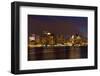 Boston Skyline by Night from East Boston, Massachusetts-Samuel Borges-Framed Photographic Print