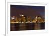 Boston Skyline by Night from East Boston, Massachusetts-Samuel Borges-Framed Photographic Print