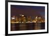 Boston Skyline by Night from East Boston, Massachusetts-Samuel Borges-Framed Photographic Print