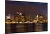 Boston Skyline by Night from East Boston, Massachusetts-Samuel Borges-Mounted Photographic Print