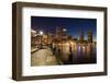 Boston Skyline by Night - Massachusetts - Usa-Samuel Borges-Framed Photographic Print