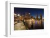 Boston Skyline by Night - Massachusetts - Usa-Samuel Borges-Framed Photographic Print