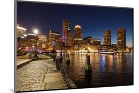 Boston Skyline by Night - Massachusetts - Usa-Samuel Borges-Mounted Photographic Print