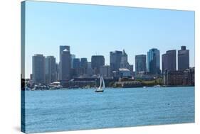 Boston Skyline from East Boston, Massachusetts-Samuel Borges-Stretched Canvas
