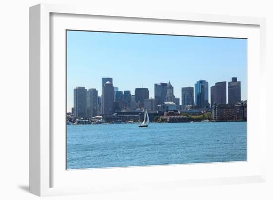 Boston Skyline from East Boston, Massachusetts-Samuel Borges-Framed Photographic Print