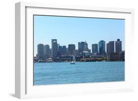 Boston Skyline from East Boston, Massachusetts-Samuel Borges-Framed Photographic Print