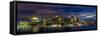 Boston Skyline Panorama at Night-Jeff Kreulen-Framed Stretched Canvas