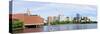 Boston Skyline Panorama over Charles River with Boat and Urban Architecture.-Songquan Deng-Stretched Canvas