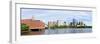 Boston Skyline Panorama over Charles River with Boat and Urban Architecture.-Songquan Deng-Framed Photographic Print