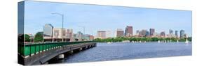 Boston Skyline Panorama over Charles River with Boat, Bridge and Urban Architecture.-Songquan Deng-Stretched Canvas