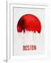 Boston Skyline Red-null-Framed Art Print