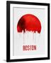 Boston Skyline Red-null-Framed Art Print