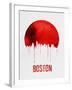 Boston Skyline Red-null-Framed Art Print