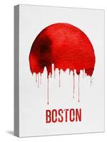 Boston Skyline Red-null-Stretched Canvas
