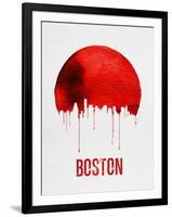 Boston Skyline Red-null-Framed Art Print