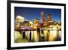 Boston Skyline with Financial District and Boston Harbor-Roman Slavik-Framed Photographic Print