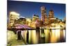 Boston Skyline with Financial District and Boston Harbor-Roman Slavik-Mounted Photographic Print