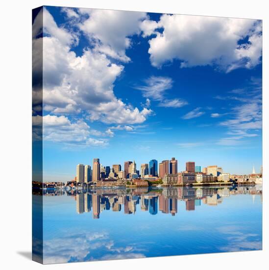 Boston Skyline with River in Sunlight at Massachusetts USA-holbox-Stretched Canvas