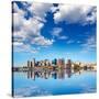 Boston Skyline with River in Sunlight at Massachusetts USA-holbox-Stretched Canvas