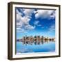 Boston Skyline with River in Sunlight at Massachusetts USA-holbox-Framed Photographic Print