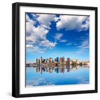 Boston Skyline with River in Sunlight at Massachusetts USA-holbox-Framed Photographic Print