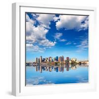 Boston Skyline with River in Sunlight at Massachusetts USA-holbox-Framed Photographic Print