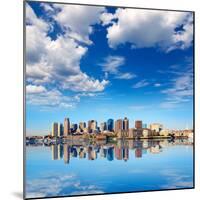 Boston Skyline with River in Sunlight at Massachusetts USA-holbox-Mounted Photographic Print