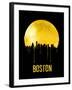 Boston Skyline Yellow-null-Framed Art Print