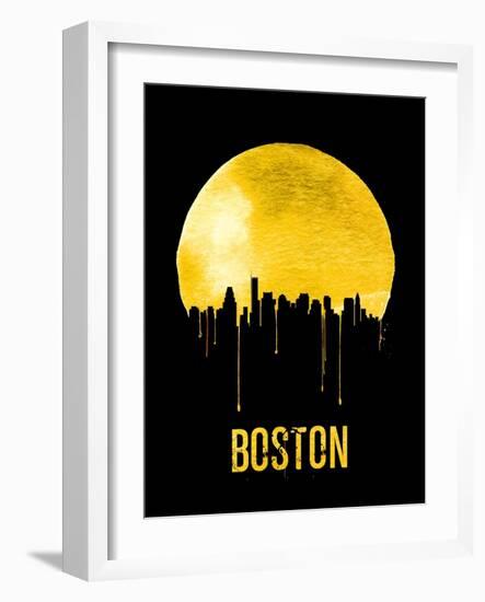 Boston Skyline Yellow-null-Framed Art Print