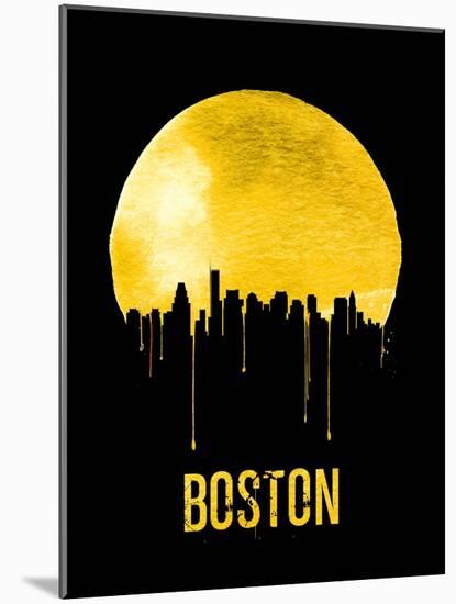 Boston Skyline Yellow-null-Mounted Art Print