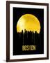 Boston Skyline Yellow-null-Framed Art Print