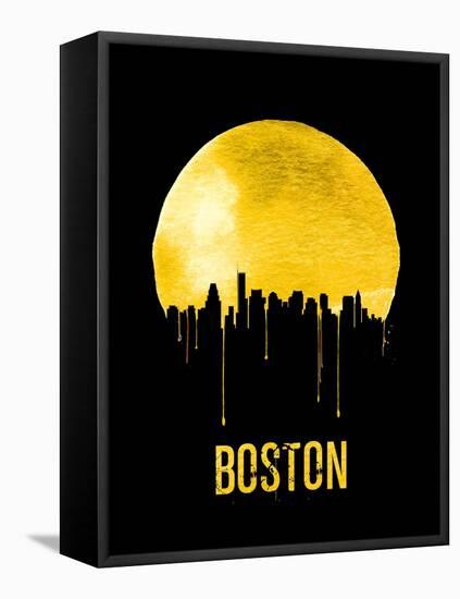Boston Skyline Yellow-null-Framed Stretched Canvas