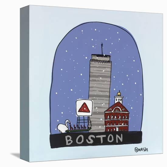 Boston Snow Globe-Brian Nash-Stretched Canvas