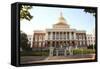 Boston State Capital with its Golden Dome-pdb1-Framed Stretched Canvas