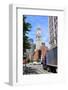 Boston Street View with Custom House and Traffic.-Songquan Deng-Framed Photographic Print