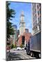 Boston Street View with Custom House and Traffic.-Songquan Deng-Mounted Photographic Print