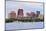 Boston Sunset over Charles River with Urban Skyscrapers and Boat.-Songquan Deng-Mounted Photographic Print