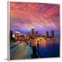 Boston Sunset Skyline from Fan Pier in Massachusetts USA-holbox-Framed Premium Photographic Print