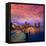 Boston Sunset Skyline from Fan Pier in Massachusetts USA-holbox-Framed Stretched Canvas