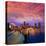 Boston Sunset Skyline from Fan Pier in Massachusetts USA-holbox-Stretched Canvas