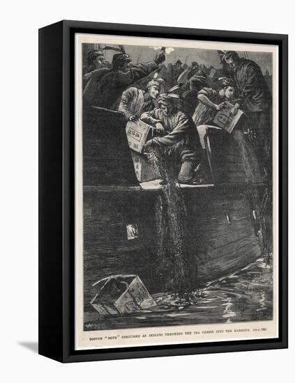 Boston Tea Party 1773-W.h. Overend-Framed Stretched Canvas