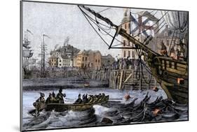 Boston Tea Party, a Protest against British Taxes Before the American Revolution, c.1773-null-Mounted Giclee Print