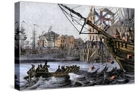 Boston Tea Party, a Protest against British Taxes Before the American Revolution, c.1773-null-Stretched Canvas