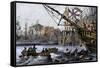 Boston Tea Party, a Protest against British Taxes Before the American Revolution, c.1773-null-Framed Stretched Canvas