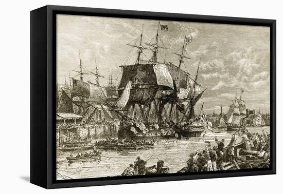 Boston Tea Party, December 16, 1773-null-Framed Stretched Canvas