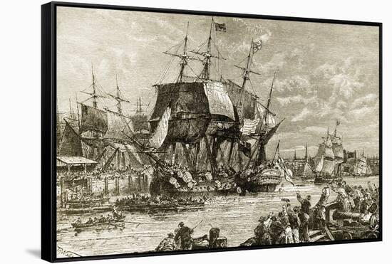 Boston Tea Party, December 16, 1773-null-Framed Stretched Canvas