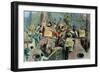 Boston Tea Party, the "Boston Boys" Throwing the Taxed Tea into the Charles River, 1773-null-Framed Giclee Print